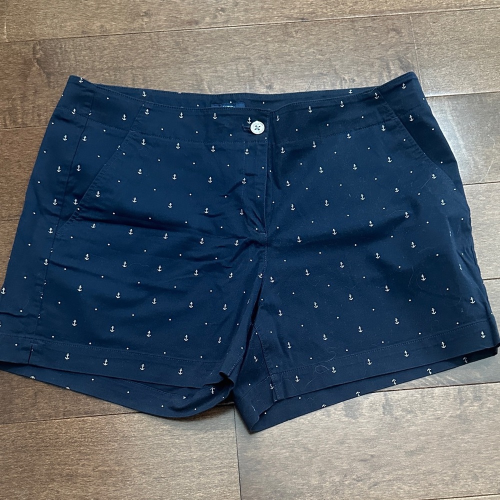 Nautica Dark Blue Women's Anchor Pattern Shorts